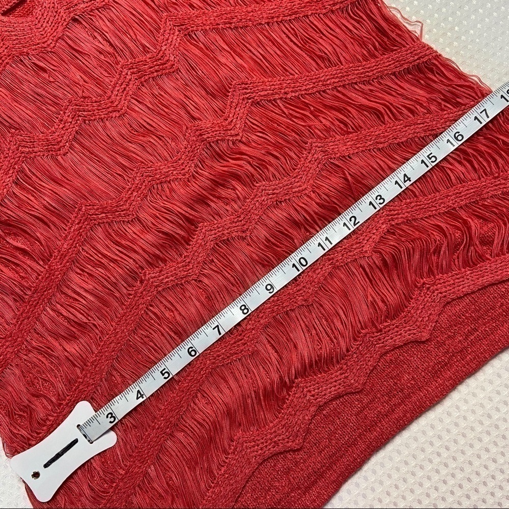 CHICO'S Coral Fringe Detail Top Size 0 - Picture 2 of 6